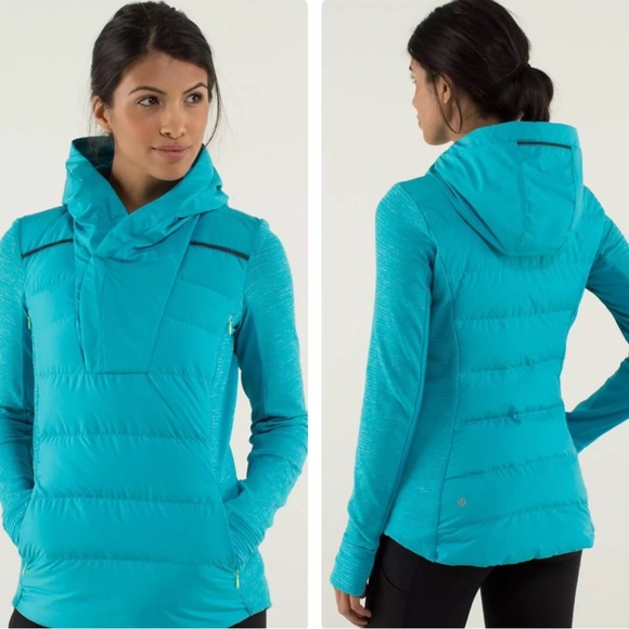 Lululemon Fluff Off Pullover Goose Down Light Aqua Blue Sz 6 - Picture 4 of 17